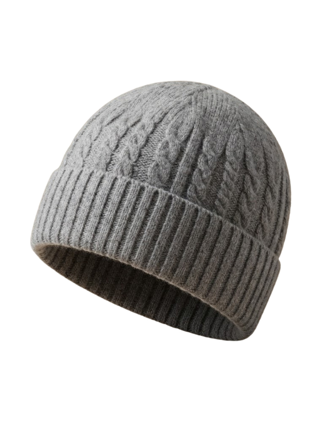 Cdeck Men’s Winter Woolen Cap | Ribbed Knit Beanie | Free Size | Soft & Warm | Grey