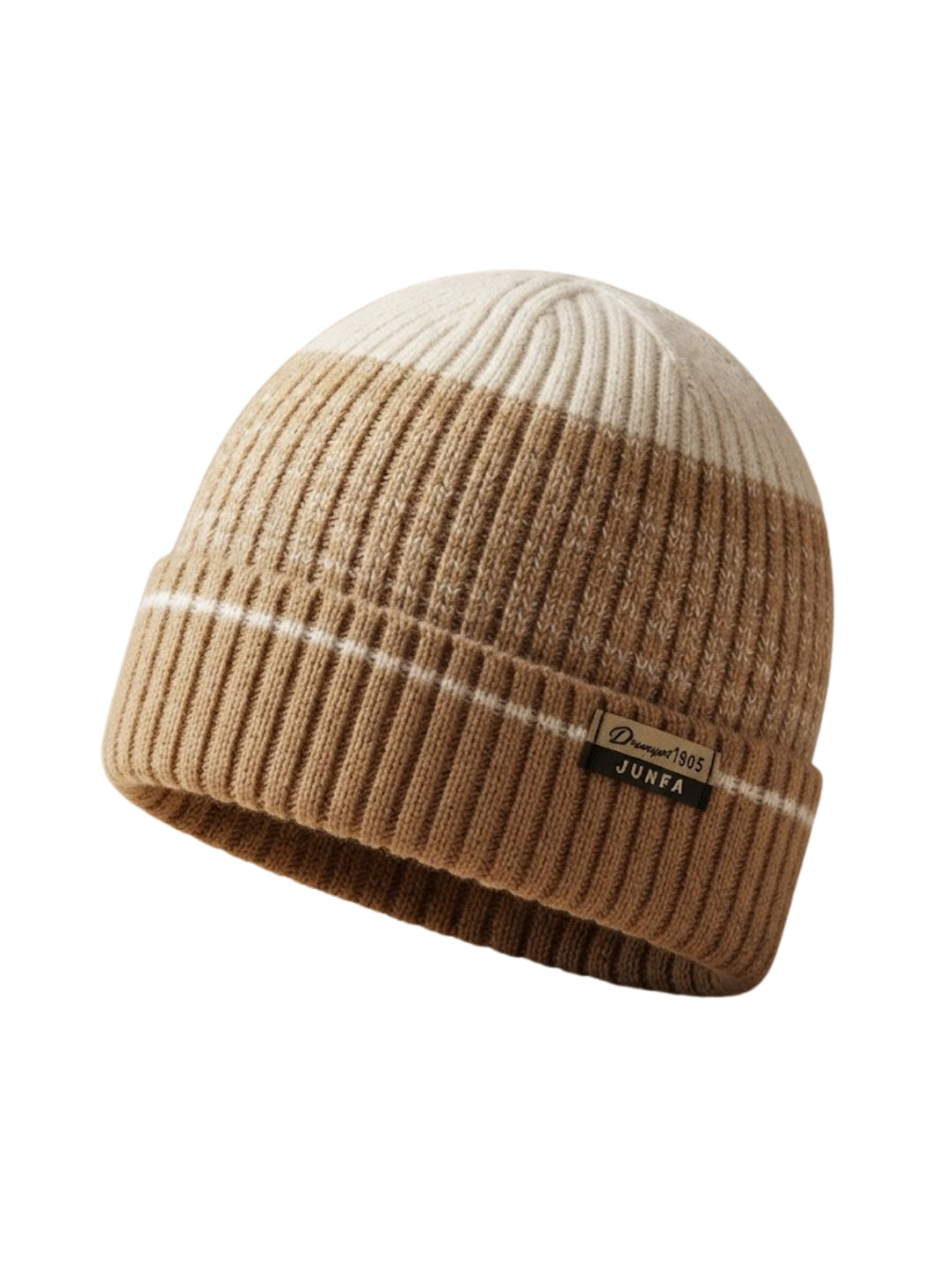 Cdeck Men’s Winter Woolen Cap | Ribbed Knit Beanie | Free Size | Soft & Warm  | Brown