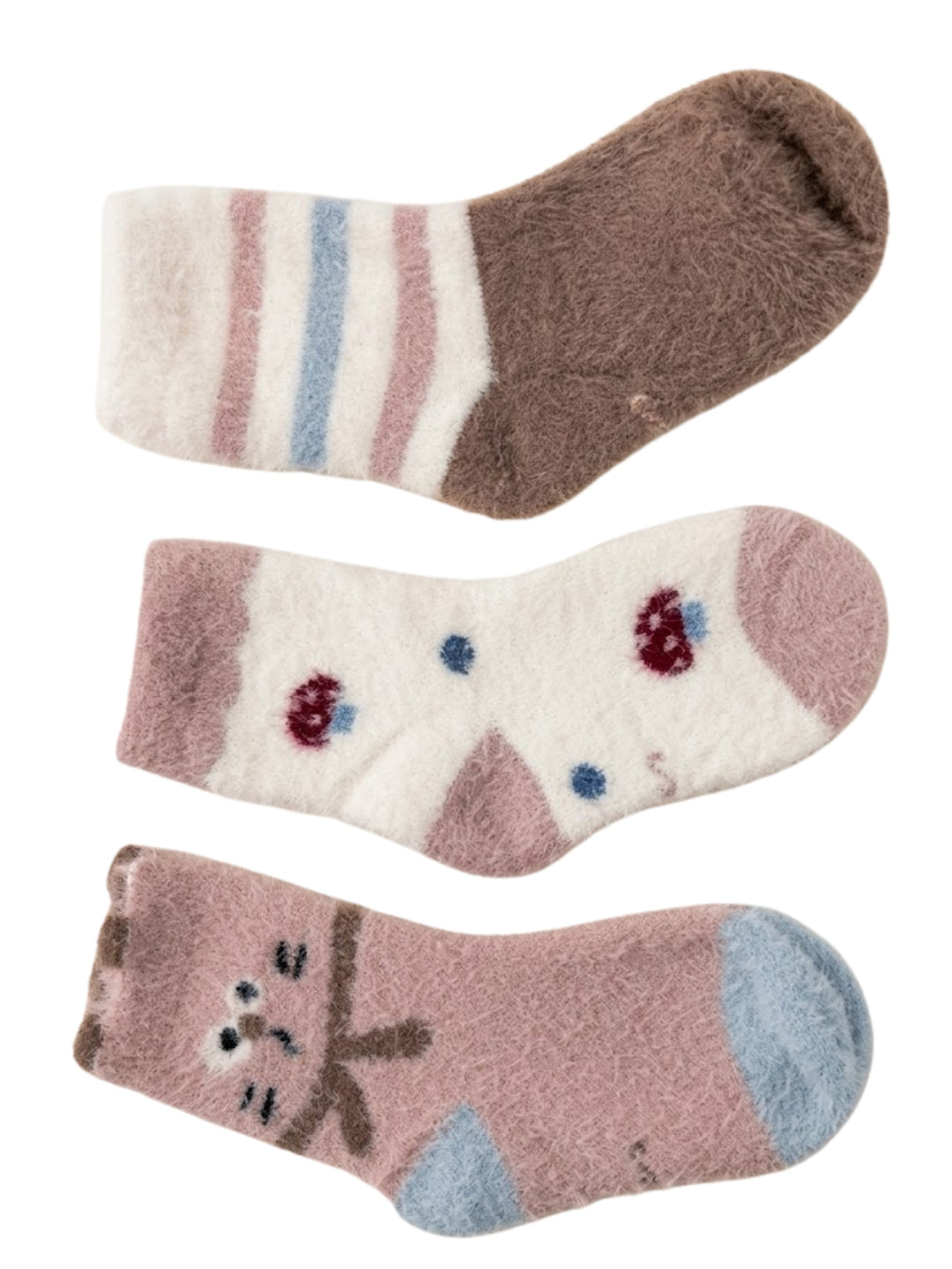 Cdeck Premium Rabbit Wool Winter Socks for Kids | Warm & Soft Fuzzy Socks for Boys & Girls | Age 2–12 Years | Multicolor Pack