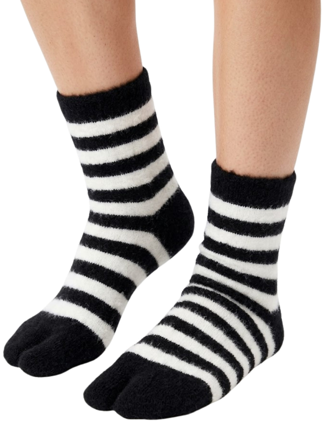 Cdeck Premium Hair Wool Socks for Women | Warm & Comfortable | Free Size | Black White