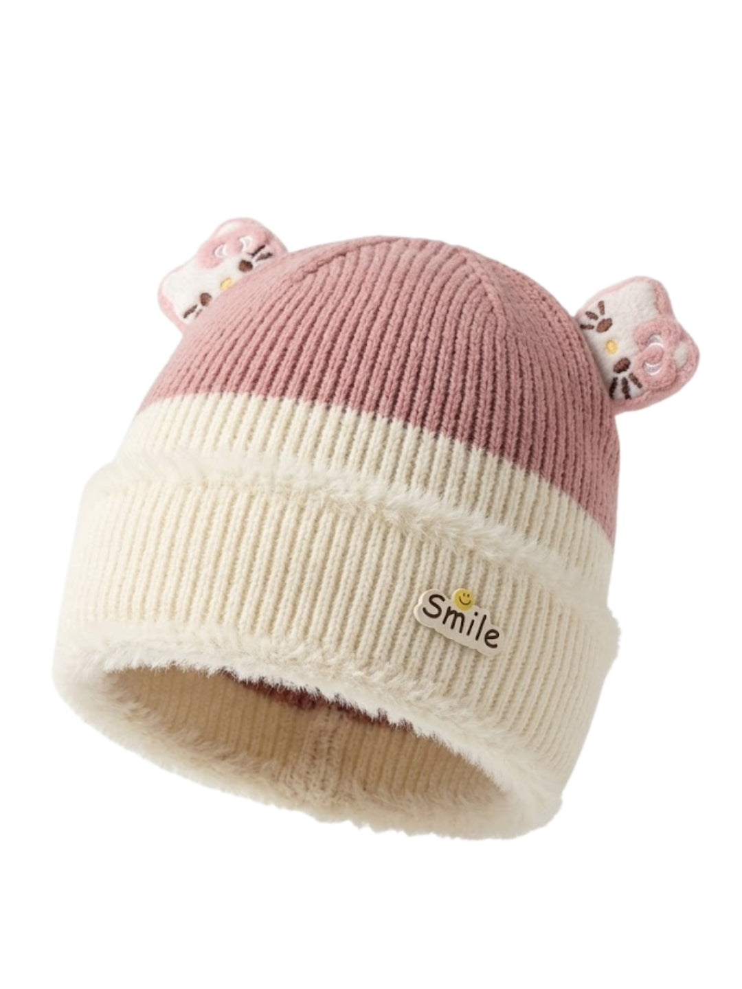 Cdeck Kids Woolen Winter Cap for Boys & Girls | Warm & Comfortable Winter Wear | 2–4 Years | Pink