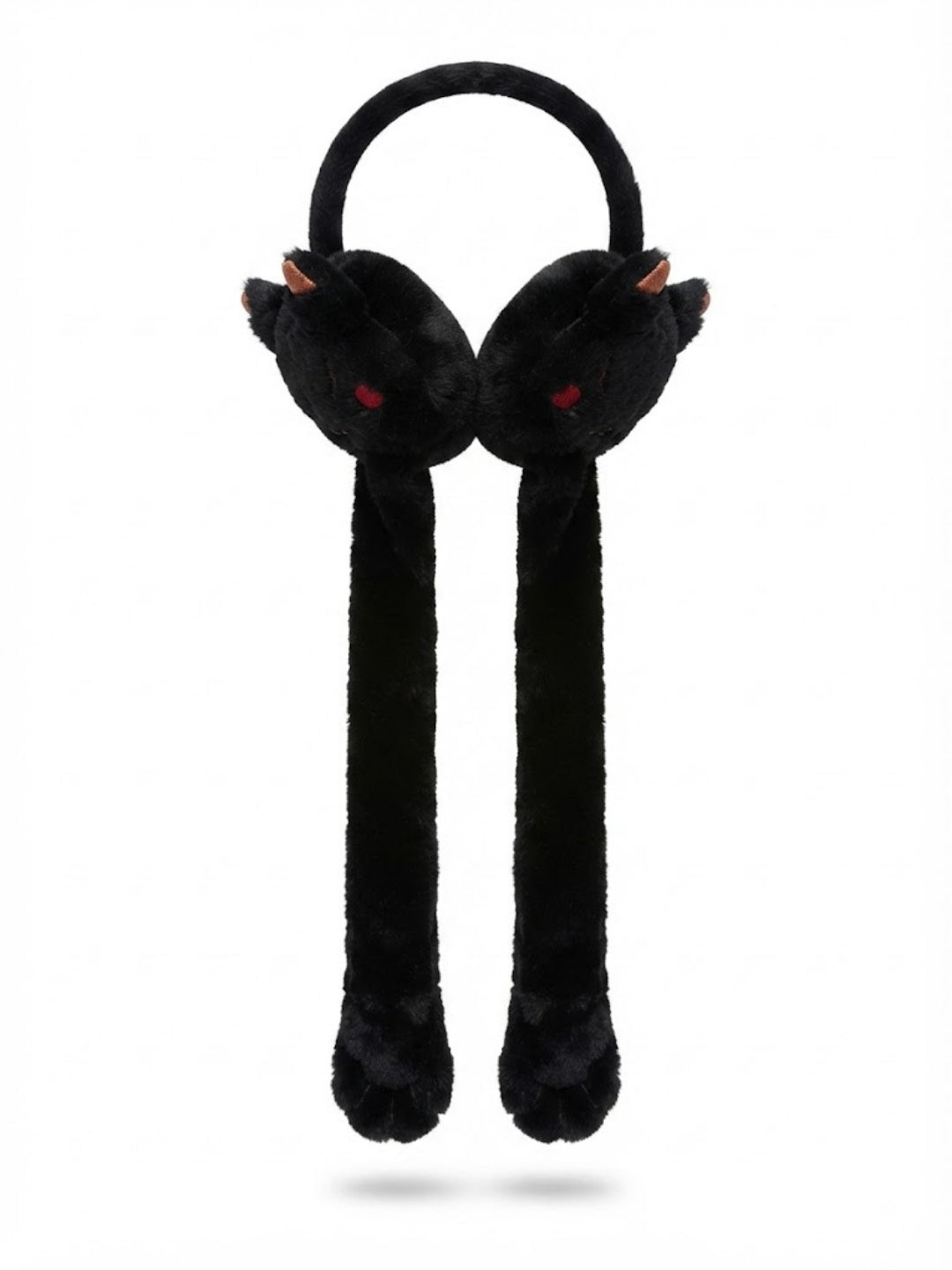 Cdeck Velvet Devil Earmuffs for Girls & Women, Soft Warm Winter Earmuffs with Long Hanging Ear Covers, Free Size