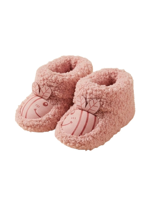 Cdeck Baby Wool Booties | Soft Warm Fleece Baby Shoes | Cute Pink Booties for Babies 3–9 Months