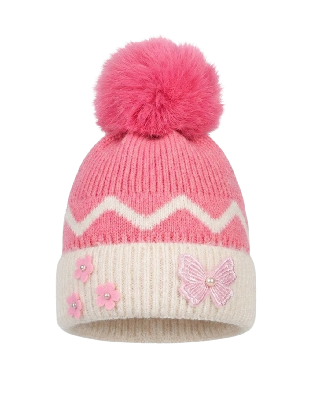 Cdeck Kids Woolen Winter Cap for Baby Girls