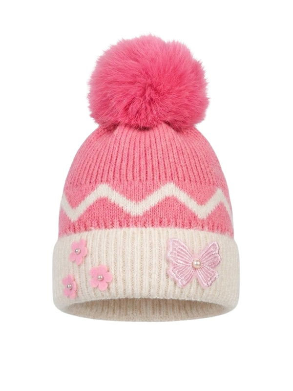 Cdeck Kids Woolen Winter Cap for Baby Girls | Soft, Warm & Comfortable | 1–2 Years