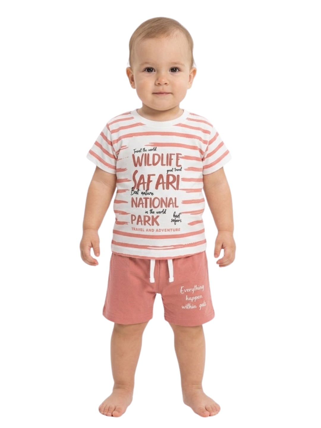 Cdeck Baby Cotton T-Shirt & Shorts Set | Half Sleeve, Soft & Comfortable Baby Wear