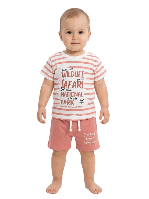 Cdeck Baby Cotton T-Shirt & Shorts Set | Half Sleeve, Soft & Comfortable Baby Wear