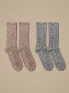 Cdeck Unisex Woolen Winter Socks for Men & Women – Pack of 2 Pairs | Comfortable Cold Weather Daily Wear | Free Size |Taupe & Grey