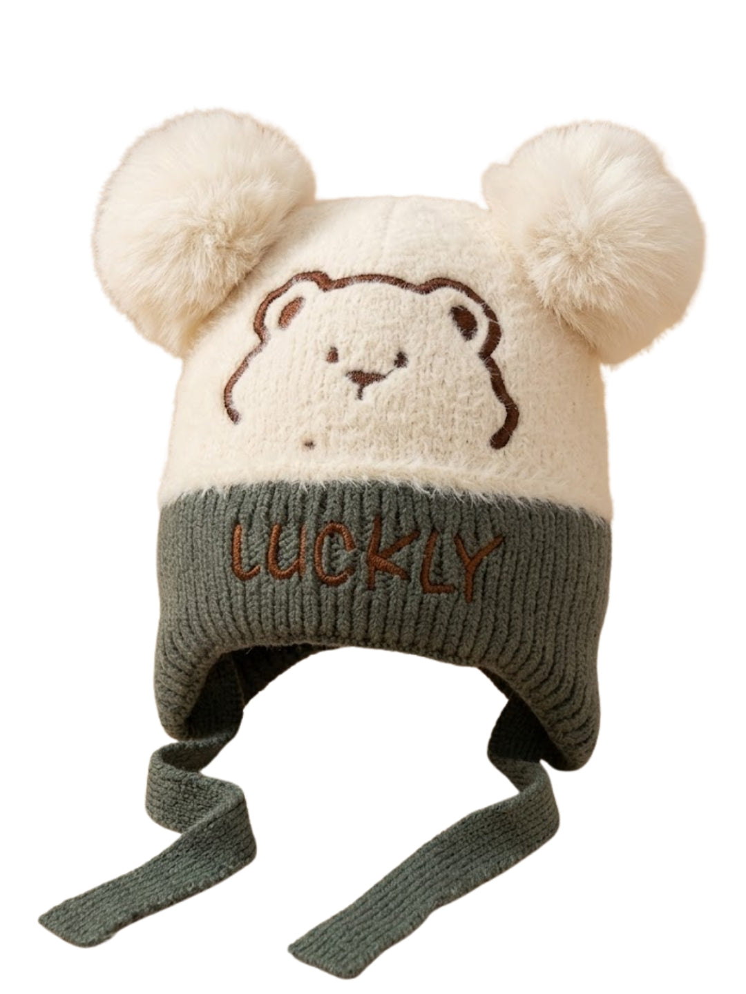 Cdeck Kids Woolen Winter Cap for Boys & Girls | Warm & Comfortable Winter Wear | 2–4 Years | Cream