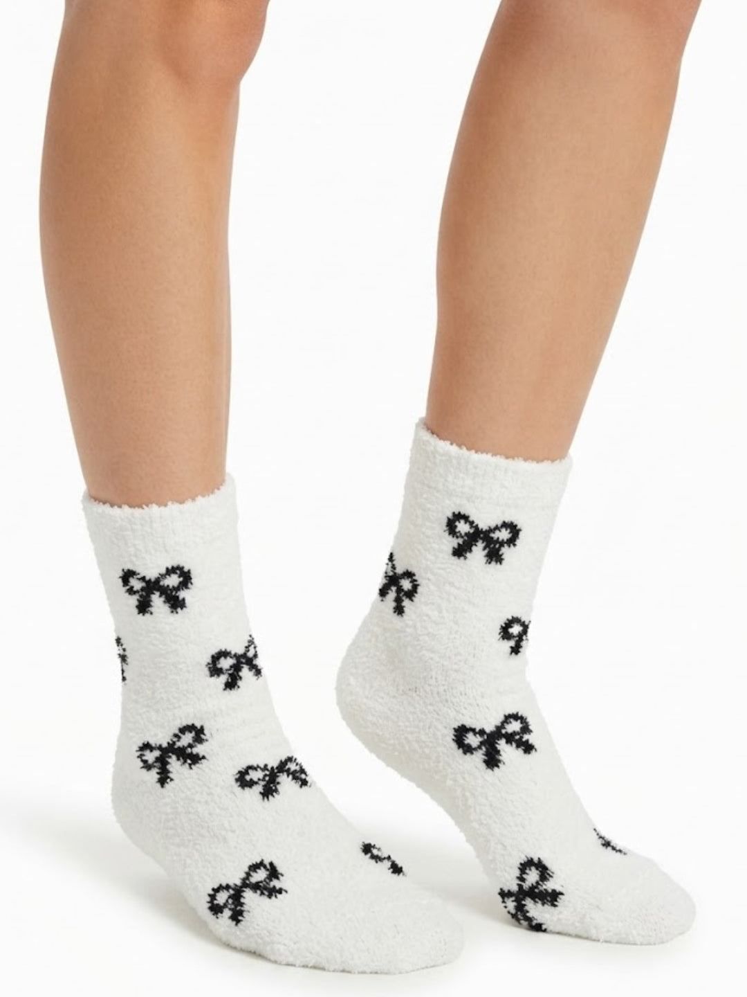 Cdeck Women’s Mid-Calf Rabbit Hair Wool Socks – Premium Soft Warm Fuzzy Winter Socks, Cozy Plush Socks with Cute Bow Pattern