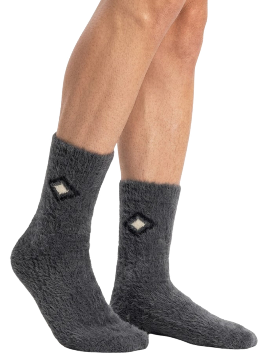 Cdeck Men’s Premium Hair Wool Winter Socks | Single Pair | Soft, Fuzzy, Warm & Comfortable Free Size | Dark Grey