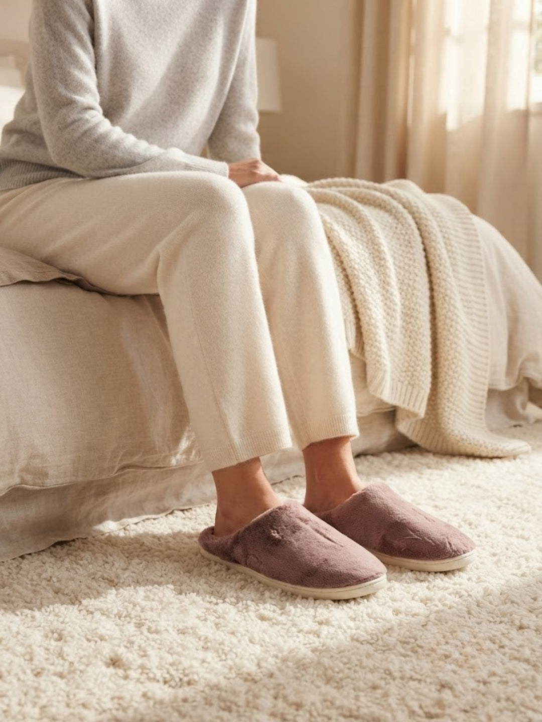 Cdeck Women’s Fuzzy Winter Slippers | Soft Plush  Slippers for Comfort & Warmth | Free Size | Pink