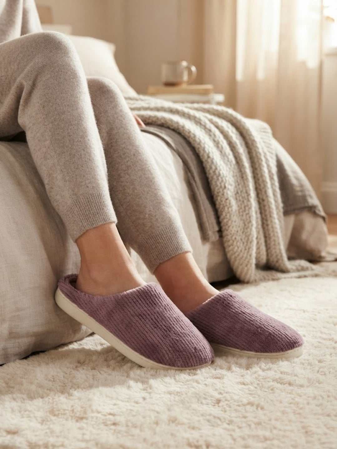 Cdeck Women’s Fuzzy Winter Slippers | Soft Plush  Slippers for Comfort & Warmth | Free Size | Maroon