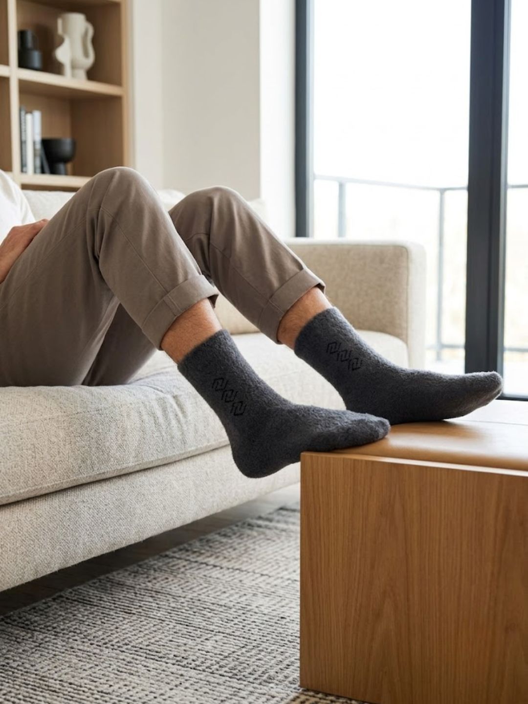 Cdeck Men’s Hair Wool Winter Socks | Soft, Warm & Comfortable | Dark Grey | Free Size