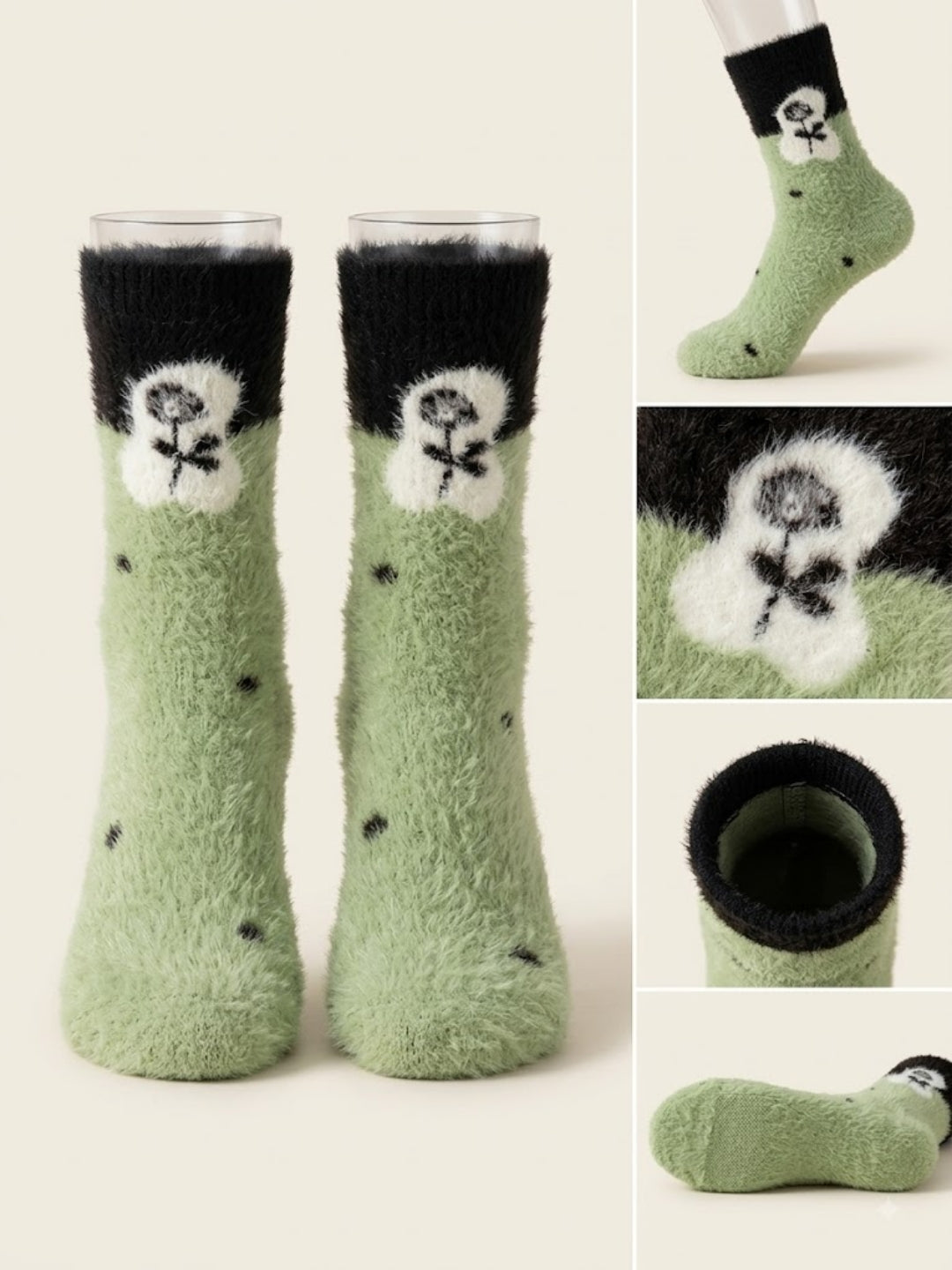 Cdeck Women’s Soft & Warm Woolen Fuzzy Socks | Cozy Thick Winter Socks for Women | Green