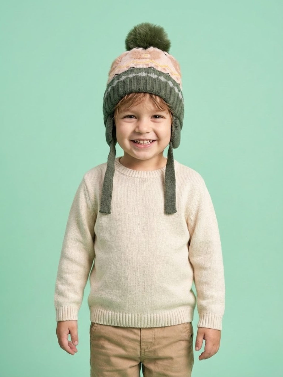 Cdeck Kids Winter Woolen Cap for Boys & Girls | Warm, Soft & Comfortable | 2–4 Years