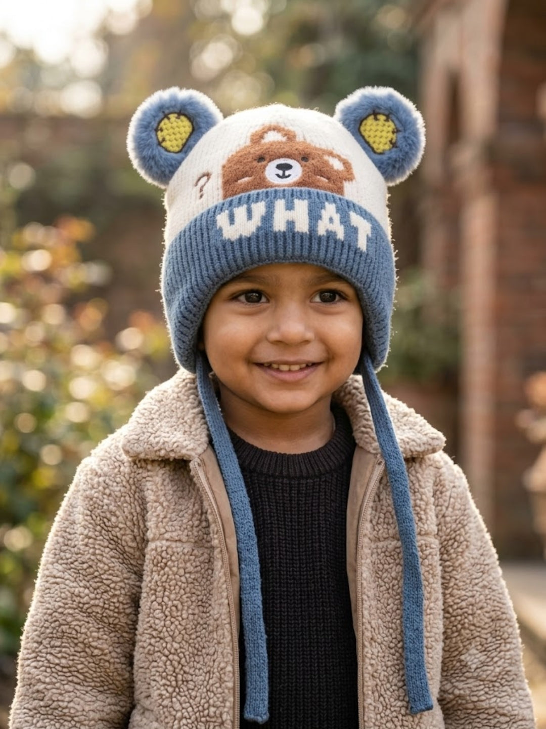 Cdeck Kids Woolen Winter Cap for Boys & Girls | Warm & Comfortable Winter Wear | 2–4 Years| Blue