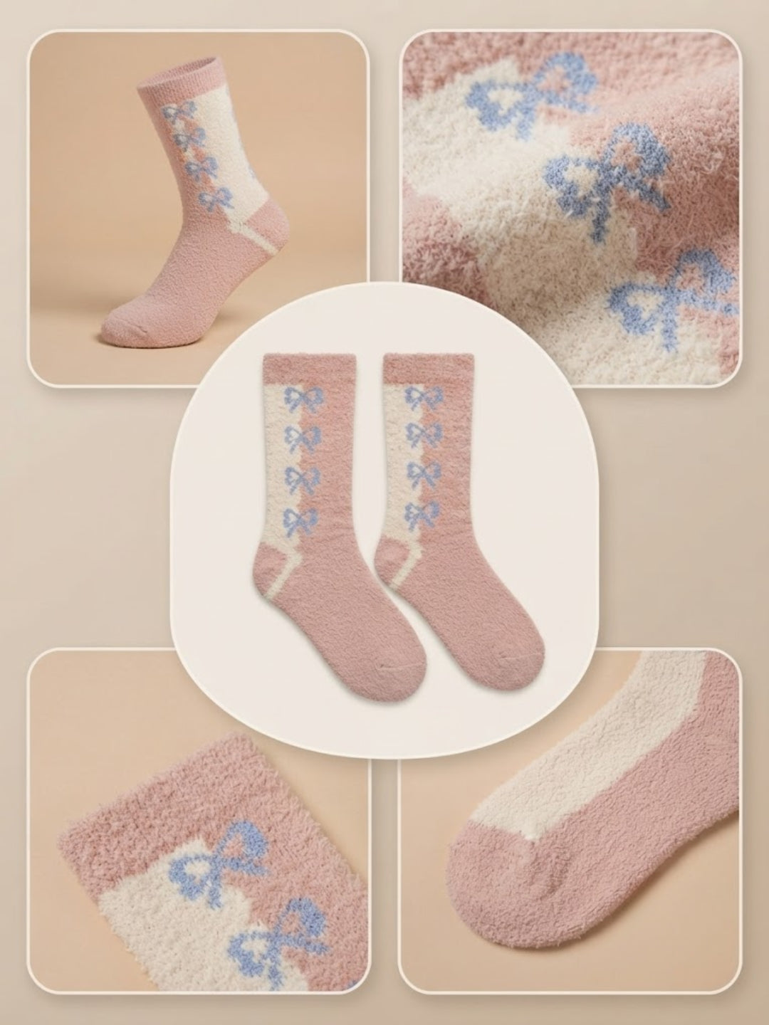 Cdeck Women’s Winter Hair Wool Socks | Warm & Comfortable | Free Size | Pink