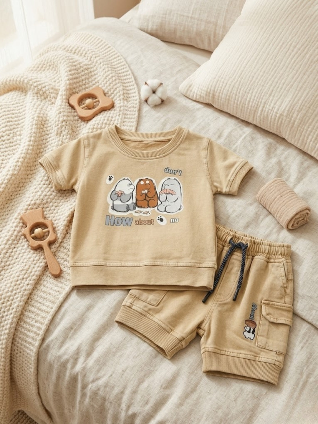 Cdeck Baby Cotton T-Shirt & Shorts Set | Half Sleeve, Soft & Comfortable Baby Wear