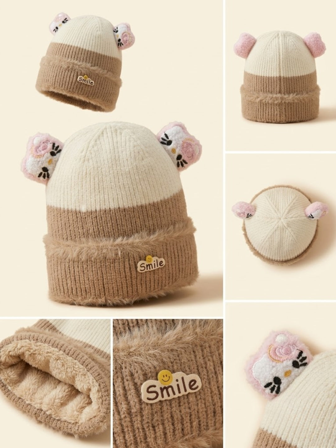 Cdeck Kids Woolen Winter Cap for Boys & Girls | Warm & Comfortable Winter Wear | 2–4 Years | Brown