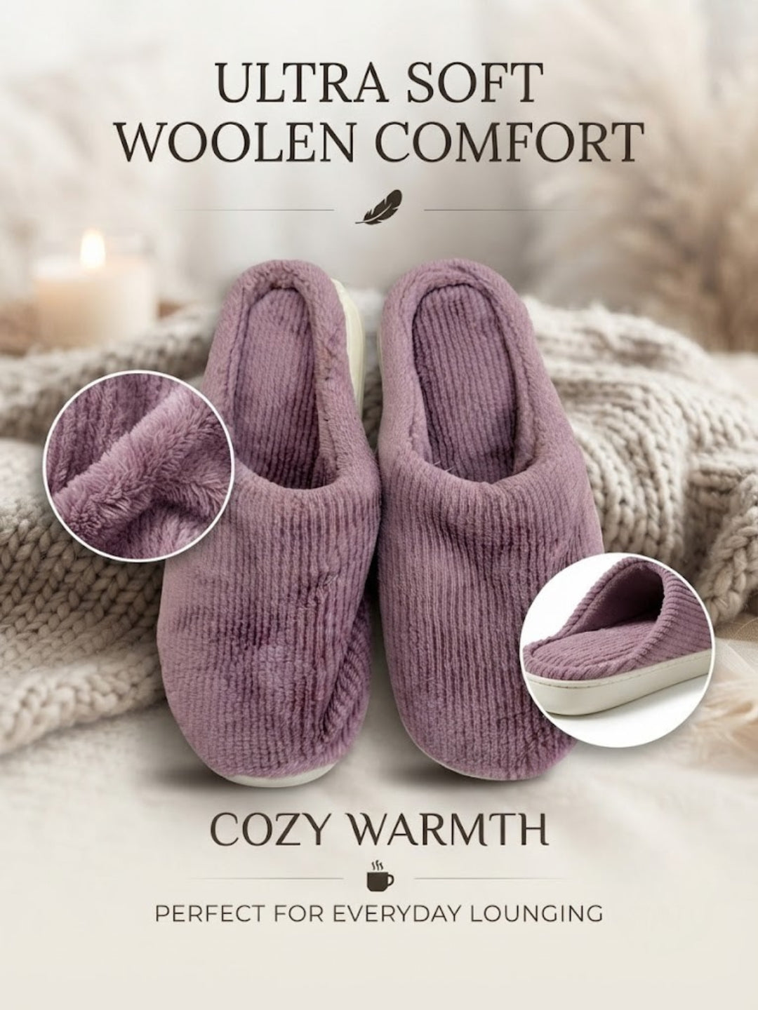 Cdeck Women’s Fuzzy Winter Slippers | Soft Plush  Slippers for Comfort & Warmth | Free Size | Maroon