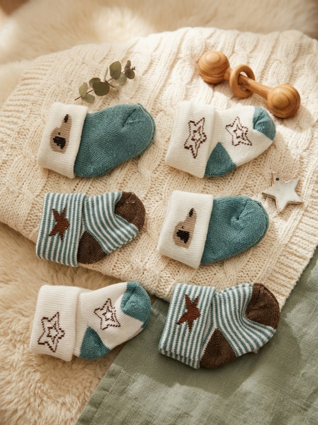 Cdeck Baby Kids Towel Cotton Socks | Soft, Comfortable & Absorbent | 0–12 Months