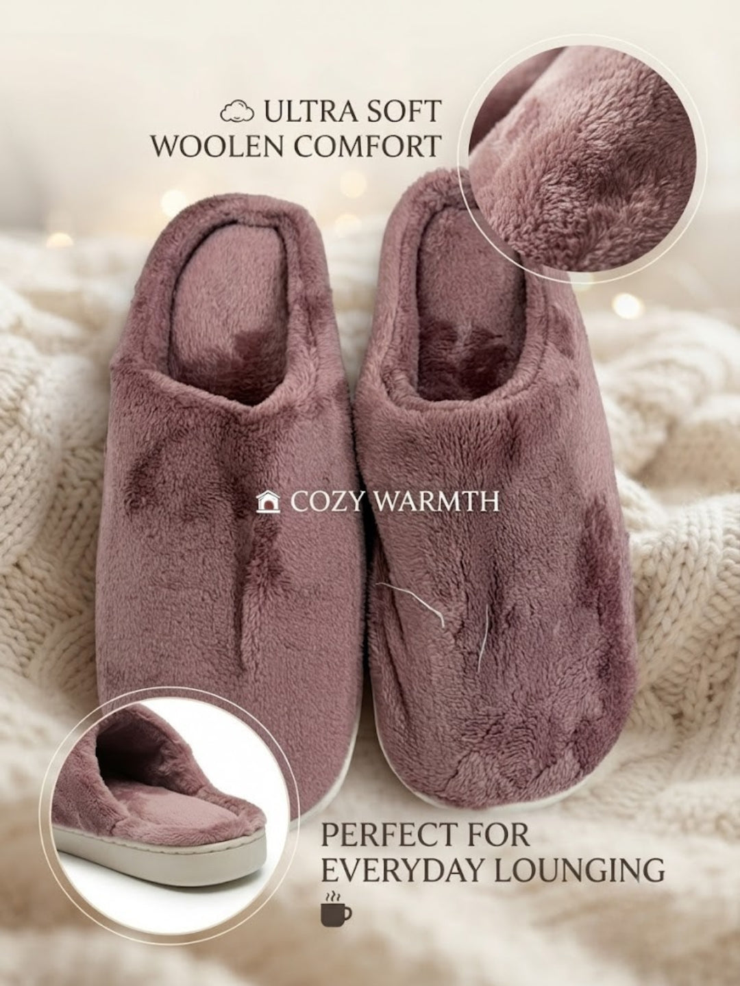Cdeck Women’s Fuzzy Winter Slippers | Soft Plush  Slippers for Comfort & Warmth | Free Size | Pink