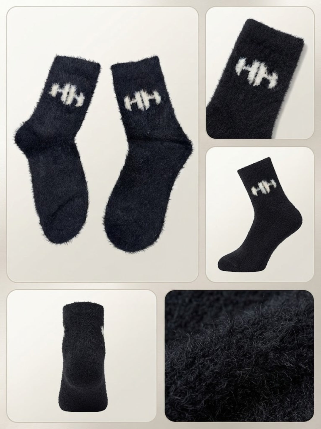 Cdeck Men’s Hair Wool Winter Socks | Single Pair | Soft, Warm & Stretchable | Black