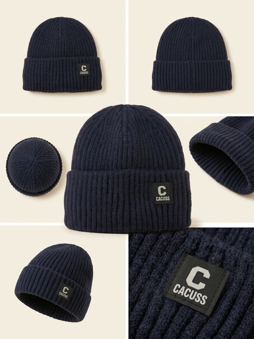 Cdeck Men’s Woolen Winter Cap | Ribbed Knitted Beanie | Free Size | Warm & Comfortable | Blue