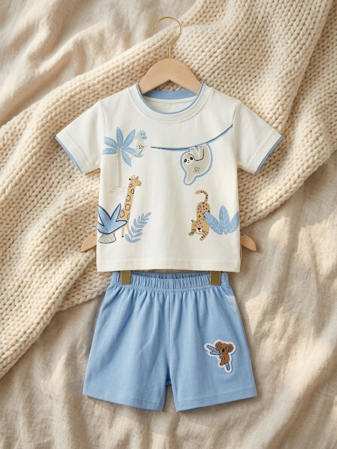 Cdeck Baby Cotton T-Shirt & Shorts Set | Half Sleeve, Soft & Comfortable Baby Wear