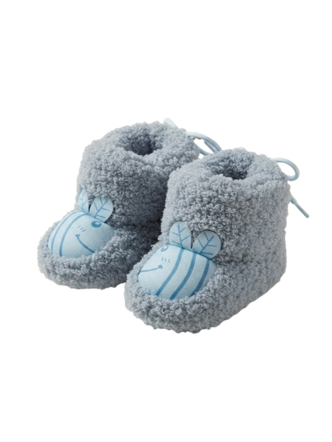 Cdeck Baby Wool Booties | Soft Warm Fleece Baby Shoes | Cute Grey Booties for Babies 3–9 Months
