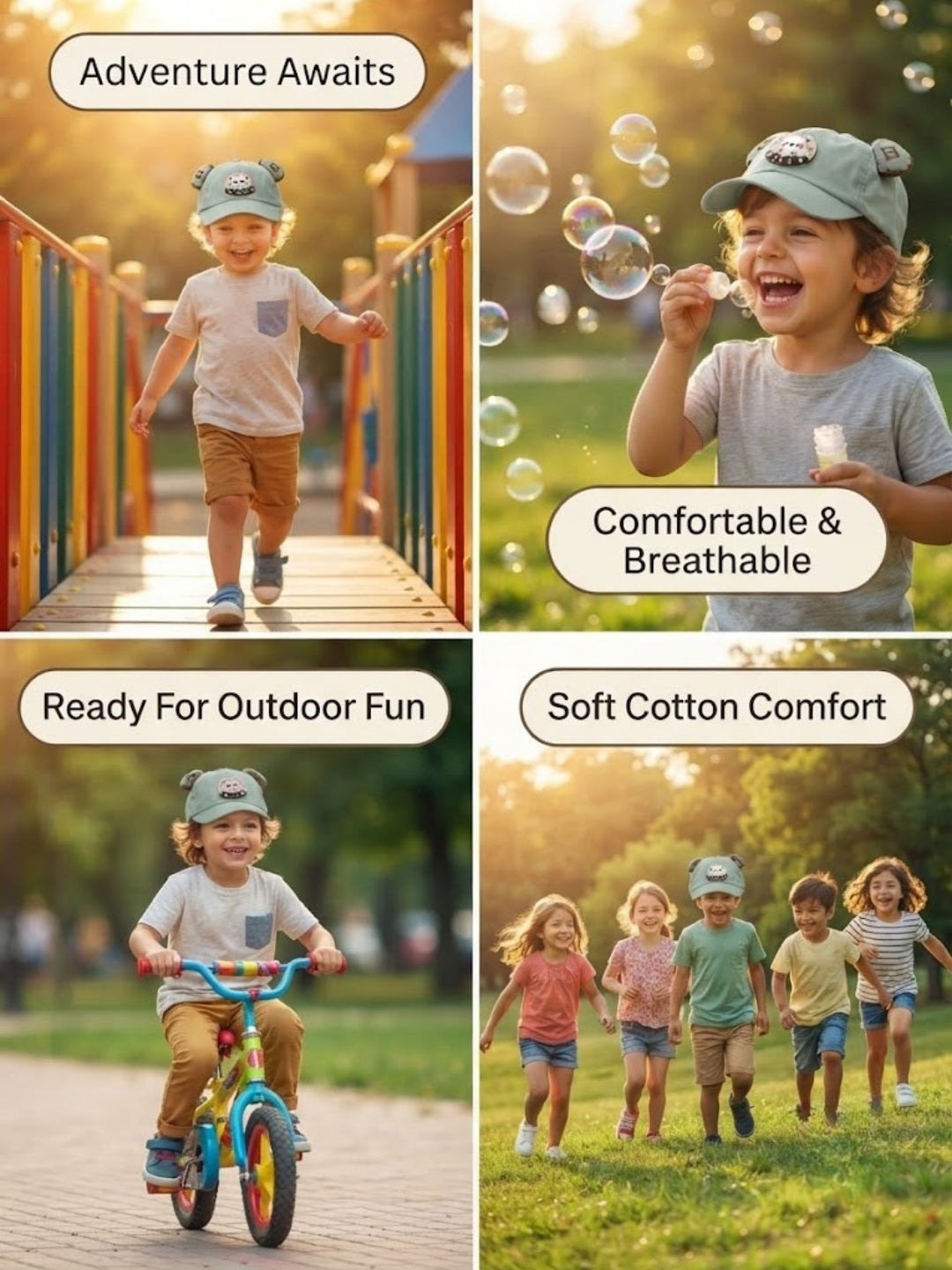 Cdeck Kids Cotton Cap for Boys & Girls