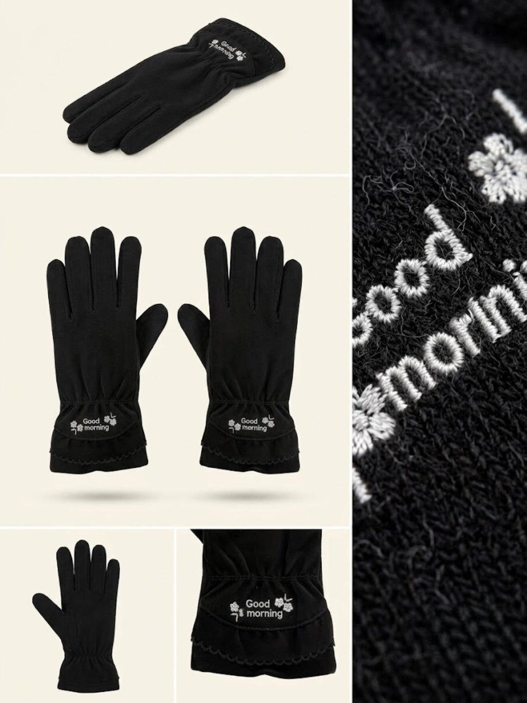 Cdeck Women’s Woolen Gloves | Warm Winter Gloves | Touchscreen Friendly | Free Size | Black