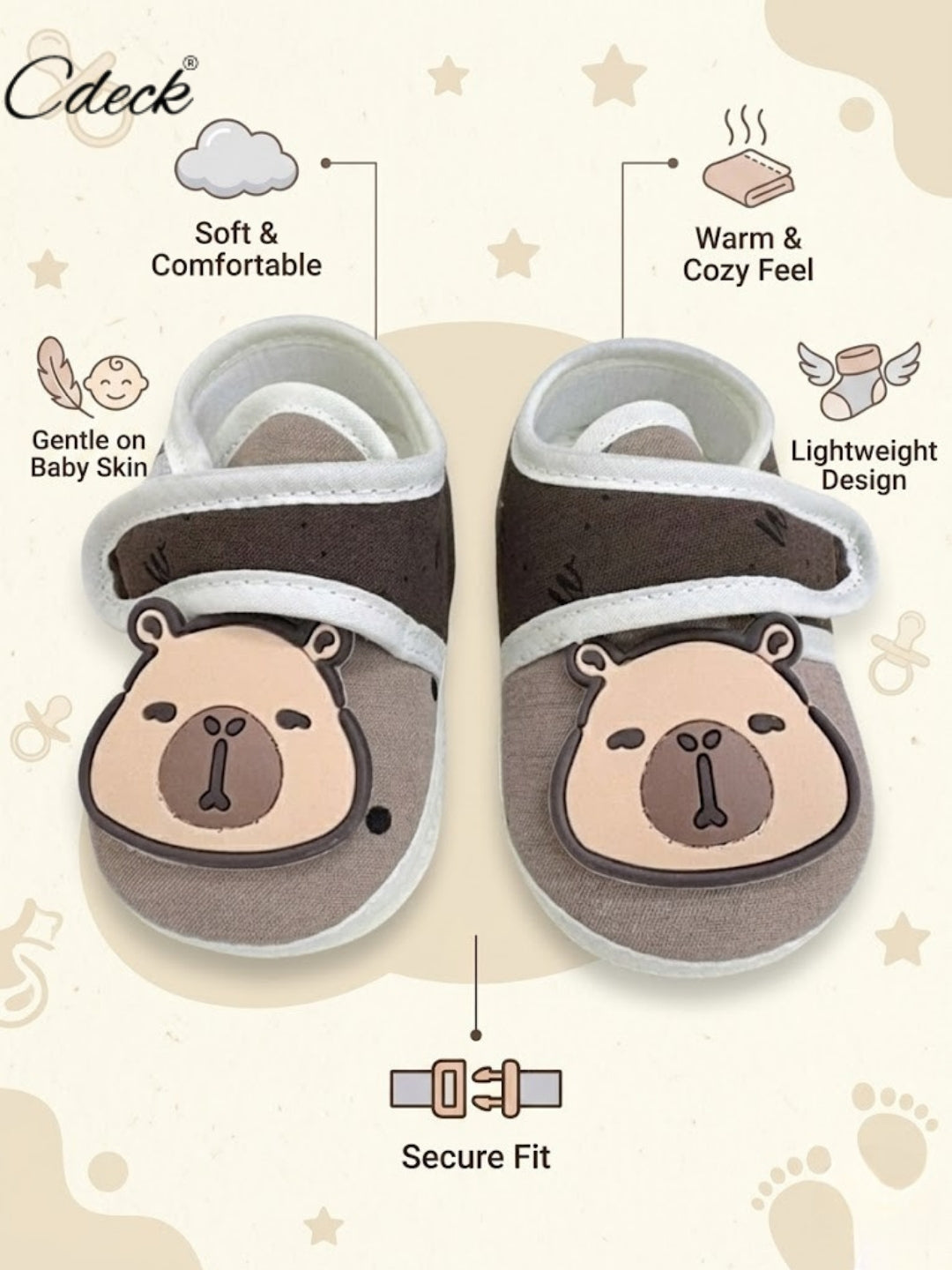 Cdeck Summer Booties for Kids | Soft, Lightweight & Comfortable Baby Footwear |3-18 months