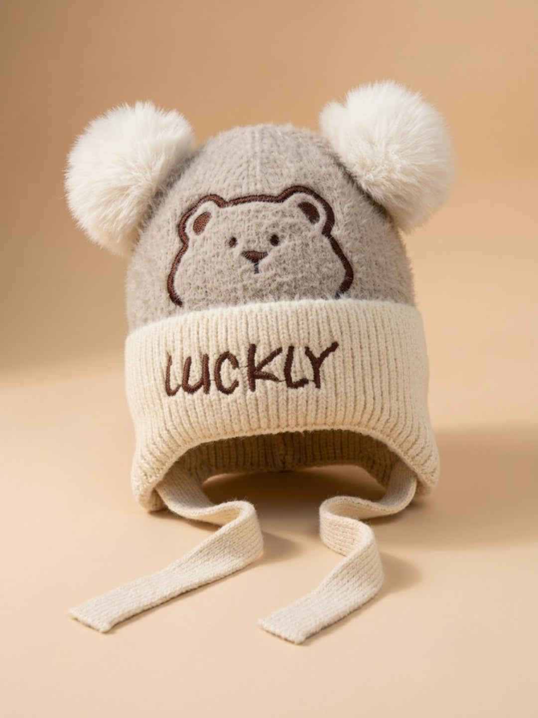 Cdeck Kids Woolen Winter Cap for Boys & Girls | Warm & Comfortable Winter Wear | 2–4 Years|Beige