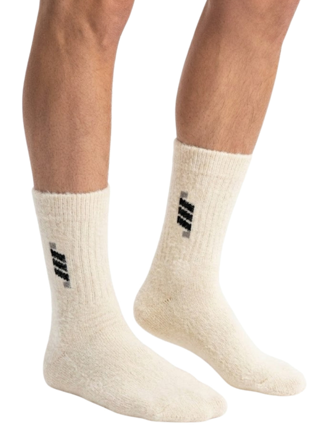 Cdeck Men’s Premium Hair Wool Winter Socks | Soft, Fuzzy, Warm & Comfortable | Cream White | Free Size