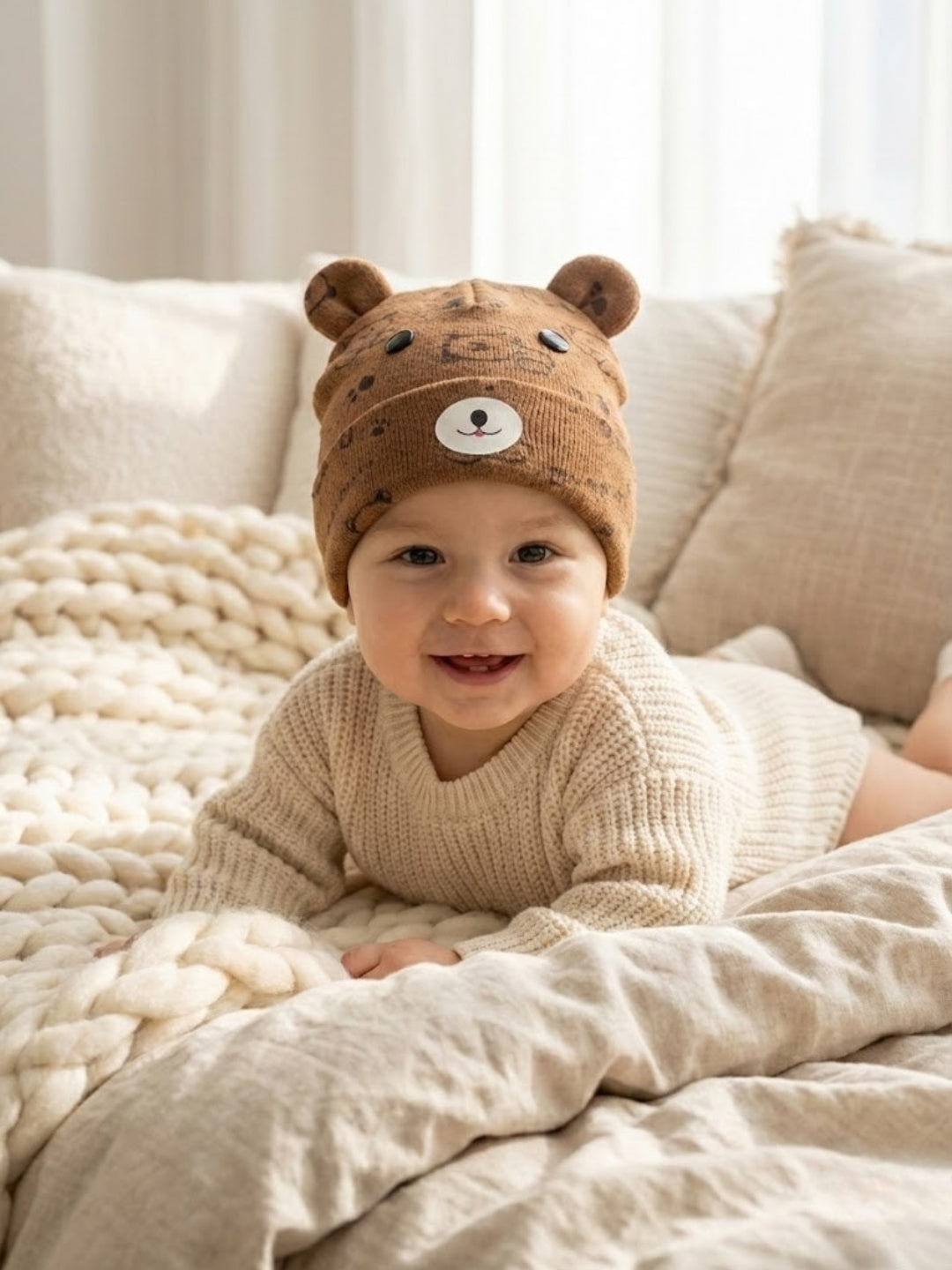 Cdeck Kids Woolen Cap for Boys & Girls | Soft, Warm & Comfortable Winter Wear | 6–18 Months