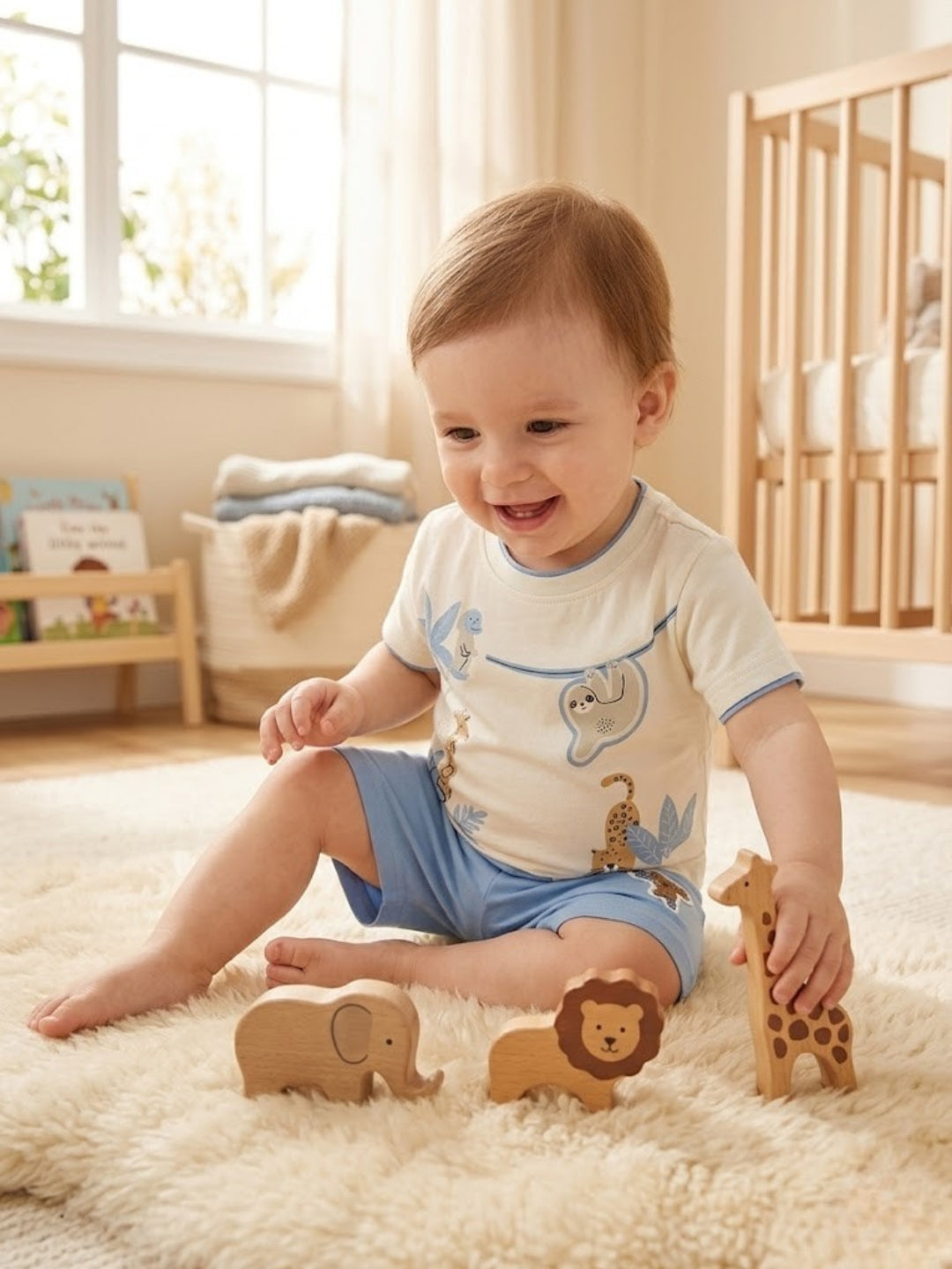 Cdeck Baby Cotton T-Shirt & Shorts Set | Half Sleeve, Soft & Comfortable Baby Wear