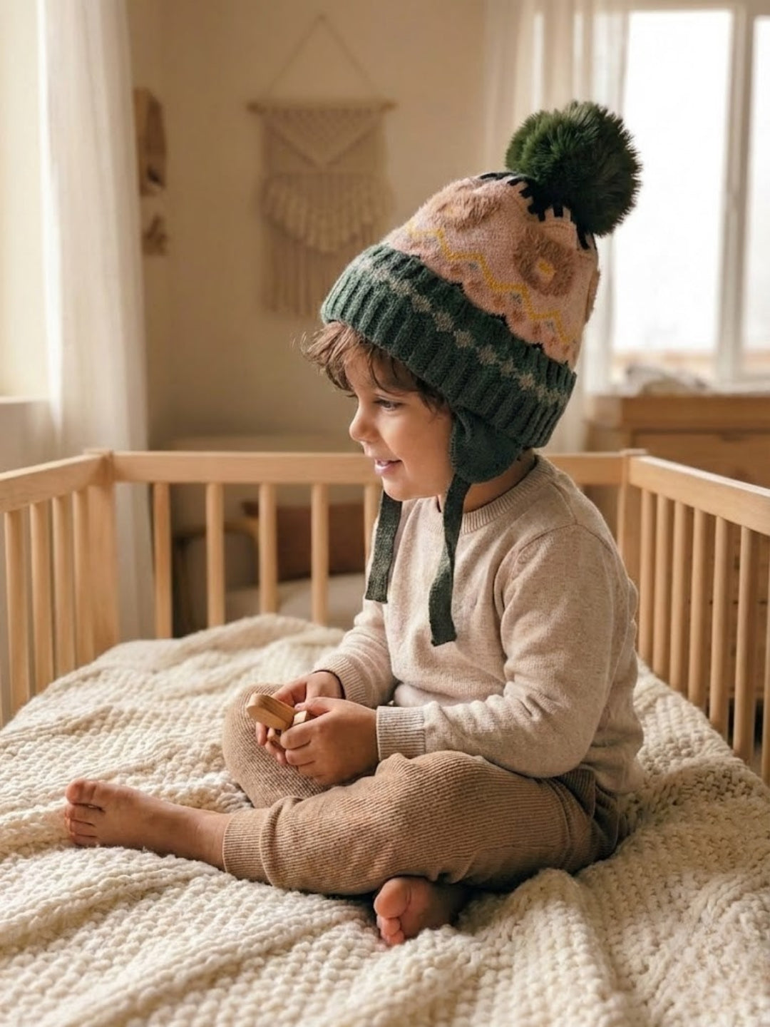 Cdeck Kids Winter Woolen Cap for Boys & Girls | Warm, Soft & Comfortable | 2–4 Years