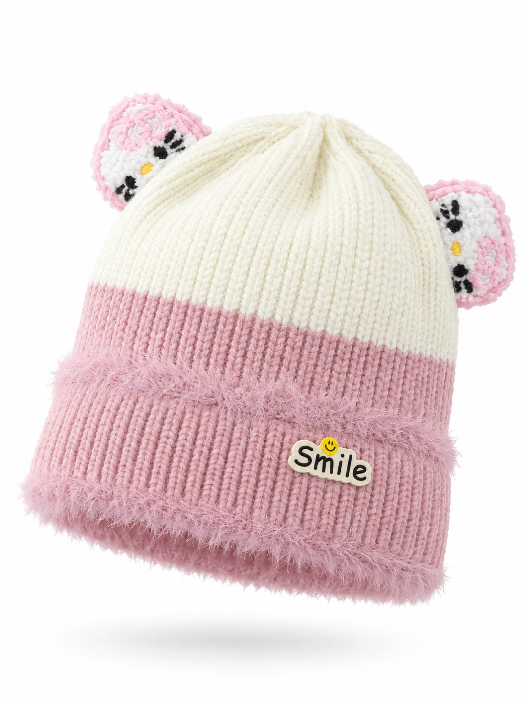 Cdeck Kids Woolen Winter Cap for Boys & Girls | Warm & Comfortable Winter Wear | 2–4 Years | Pink