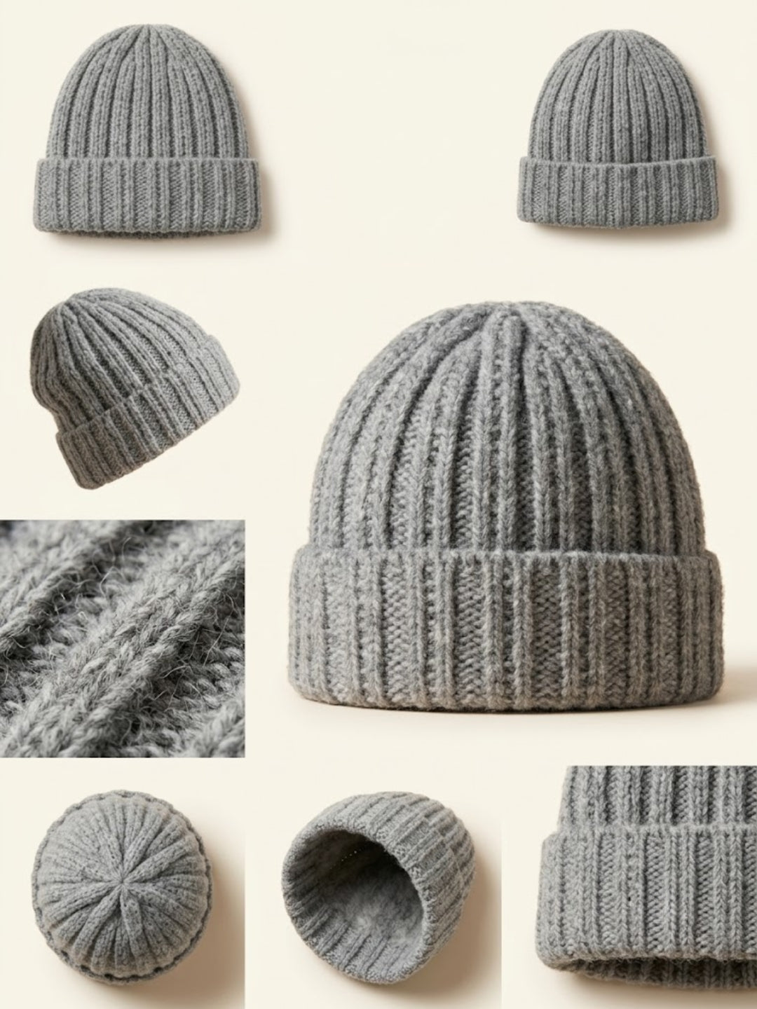 Cdeck Women Woolen Cap | Soft Knitted Winter Beanie for Women | Warm & Stylish Winter Wear | Free Size| Grey