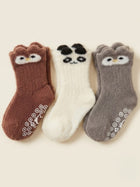 Cdeck Kids Winter Woolen Socks | Soft Fuzzy Rabbit Hair Wool Socks with Anti-Skid Sole | 0–4 Years | Pack of 3 | Multicolor