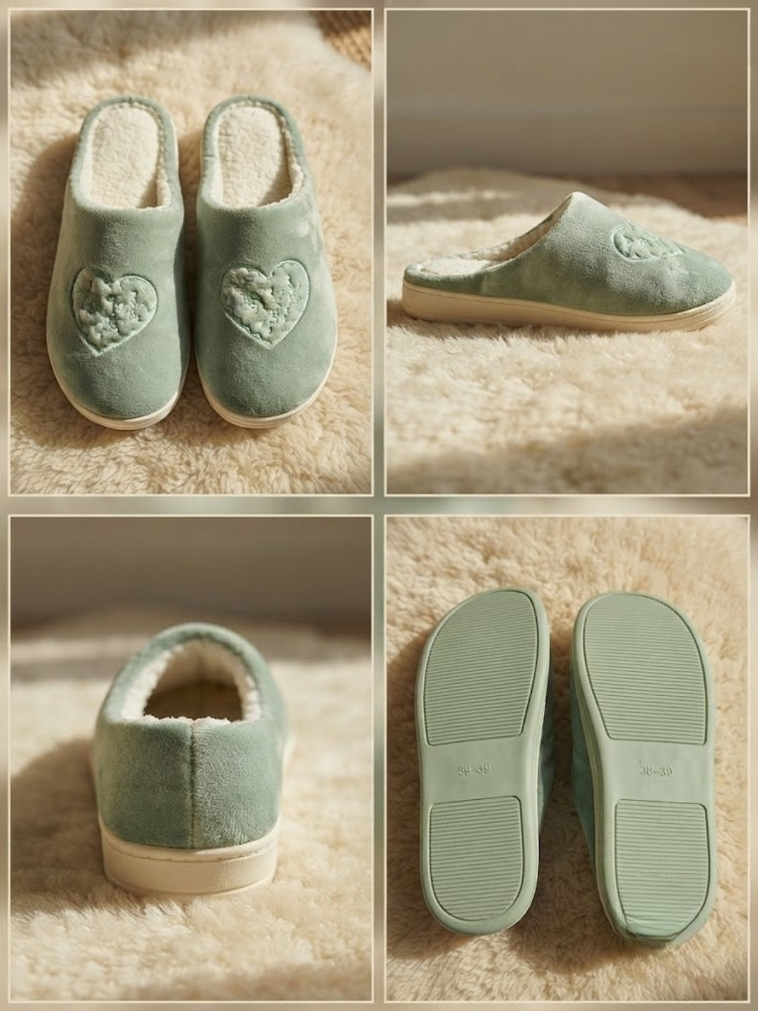 Cdeck Women’s Fuzzy Winter Slippers | Soft Plush  Slippers for Comfort & Warmth | Free Size | Green