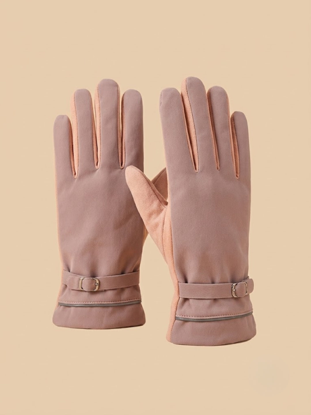 Cdeck Women’s Winter Gloves | Warm & Stylish | Screen Friendly | Full-Finger | Free Size | Dusty Pink