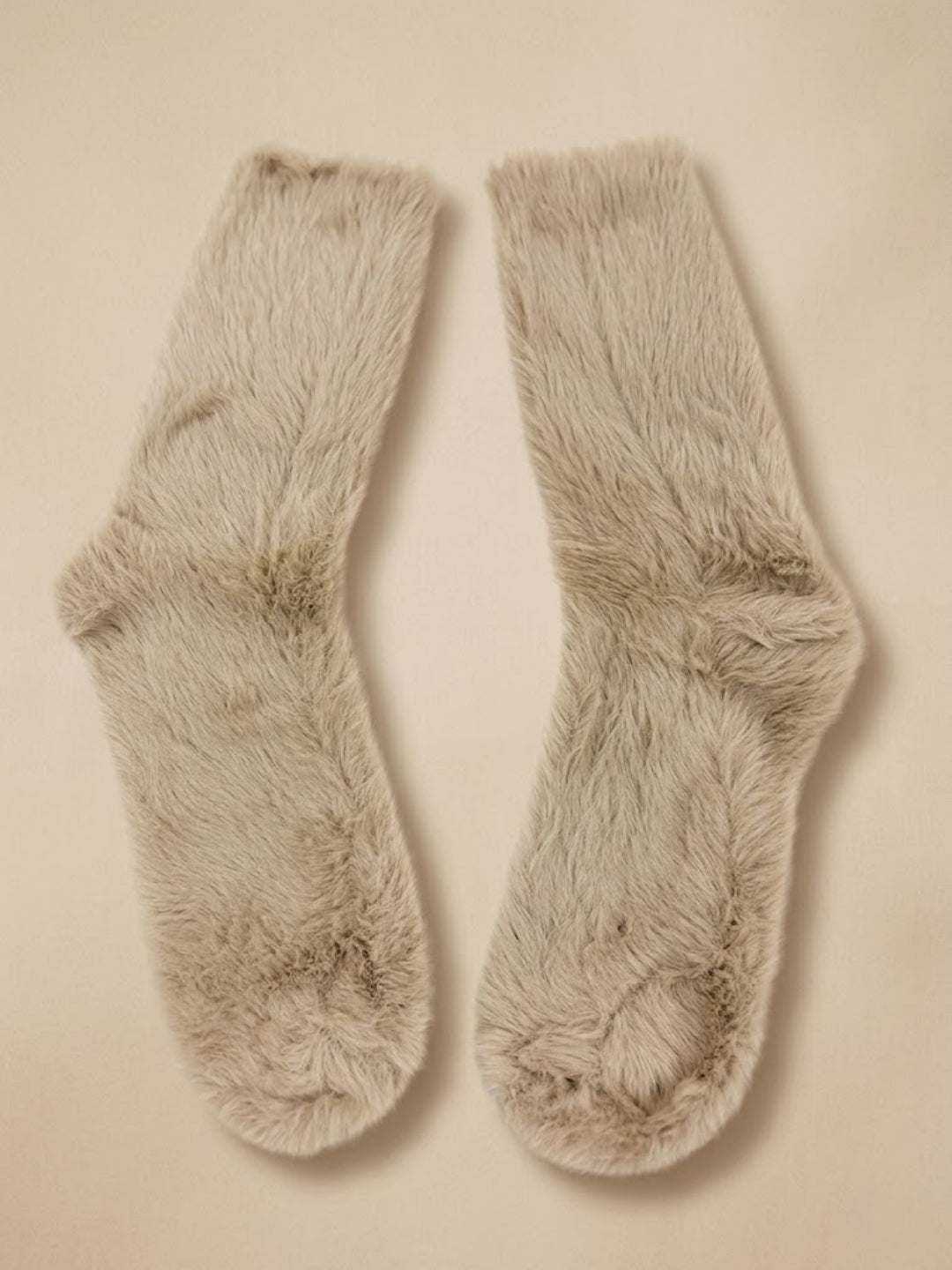 Cdeck Women’s Soft & Warm Fuzzy Socks | Cozy Thick Plush Winter Socks for Women | Beige