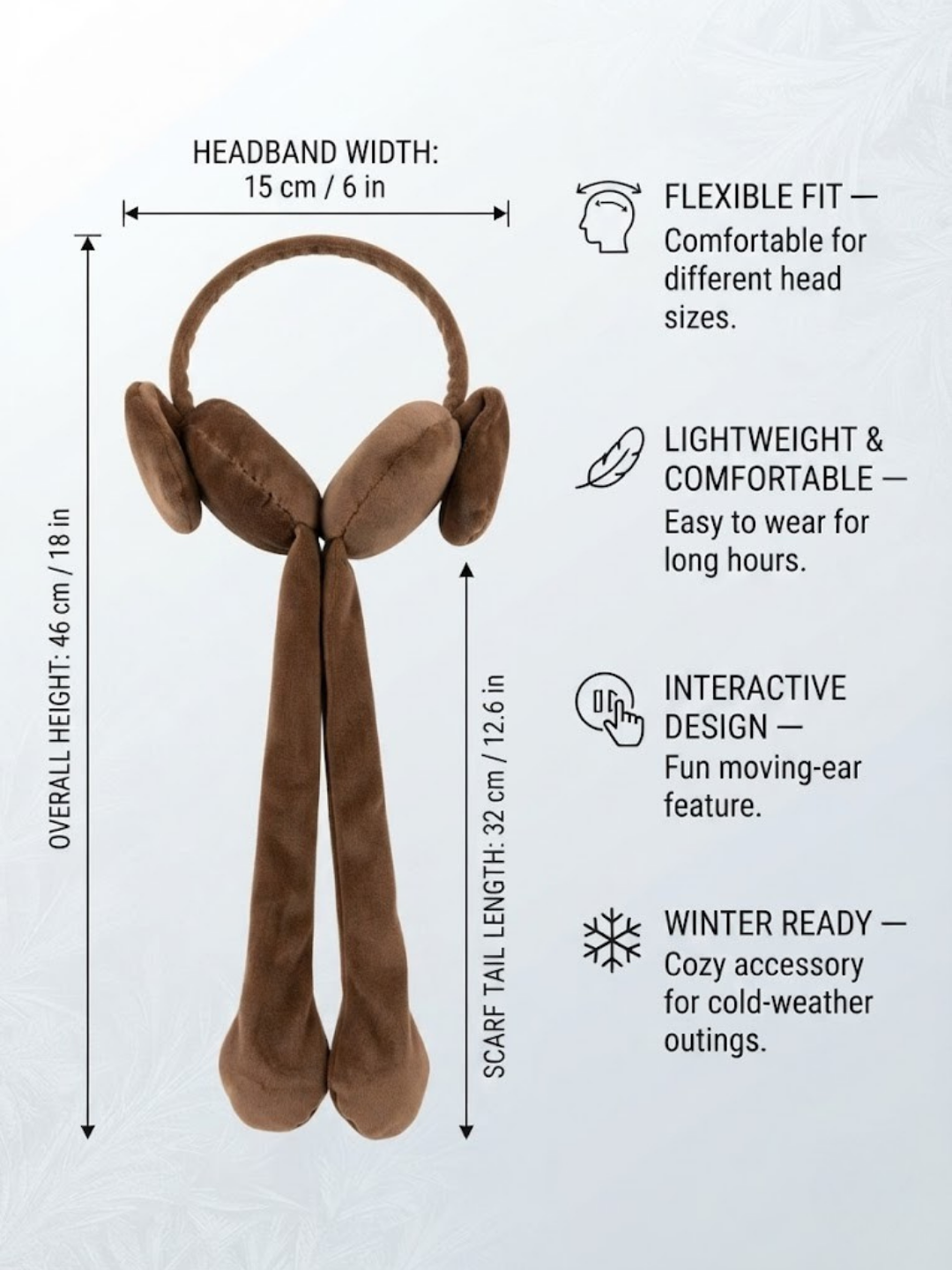 Cdeck Velvet Earmuffs for Girls & Women, Soft Warm Winter Earmuffs with Long Hanging Ear Covers, Free Size