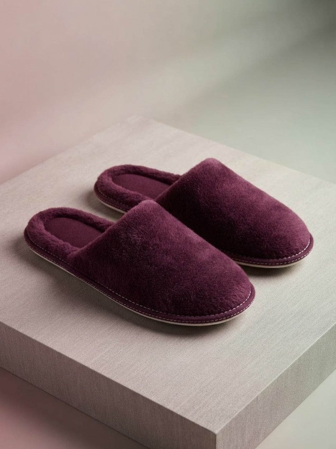 Cdeck Women’s Fuzzy Winter Slippers | Soft Plush  Slippers for Comfort & Warmth | Free Size |Burgundy