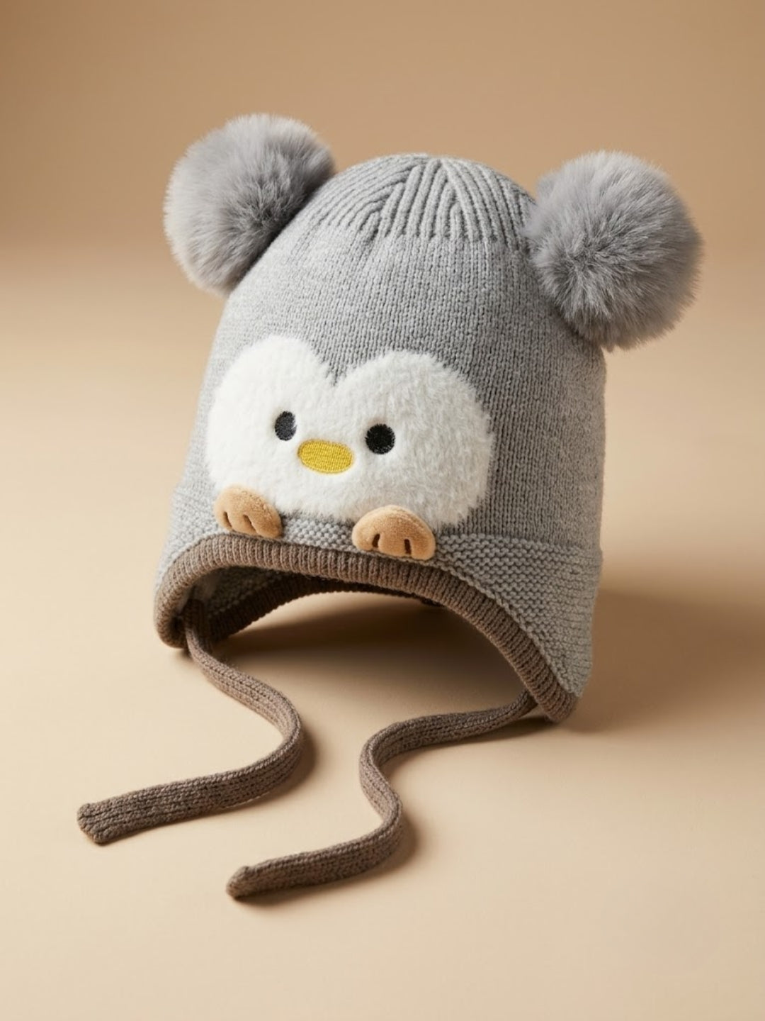 Cdeck Kids Woolen Winter Cap for Boys & Girls | Warm & Comfortable Winter Wear | 2–4 Years |Grey
