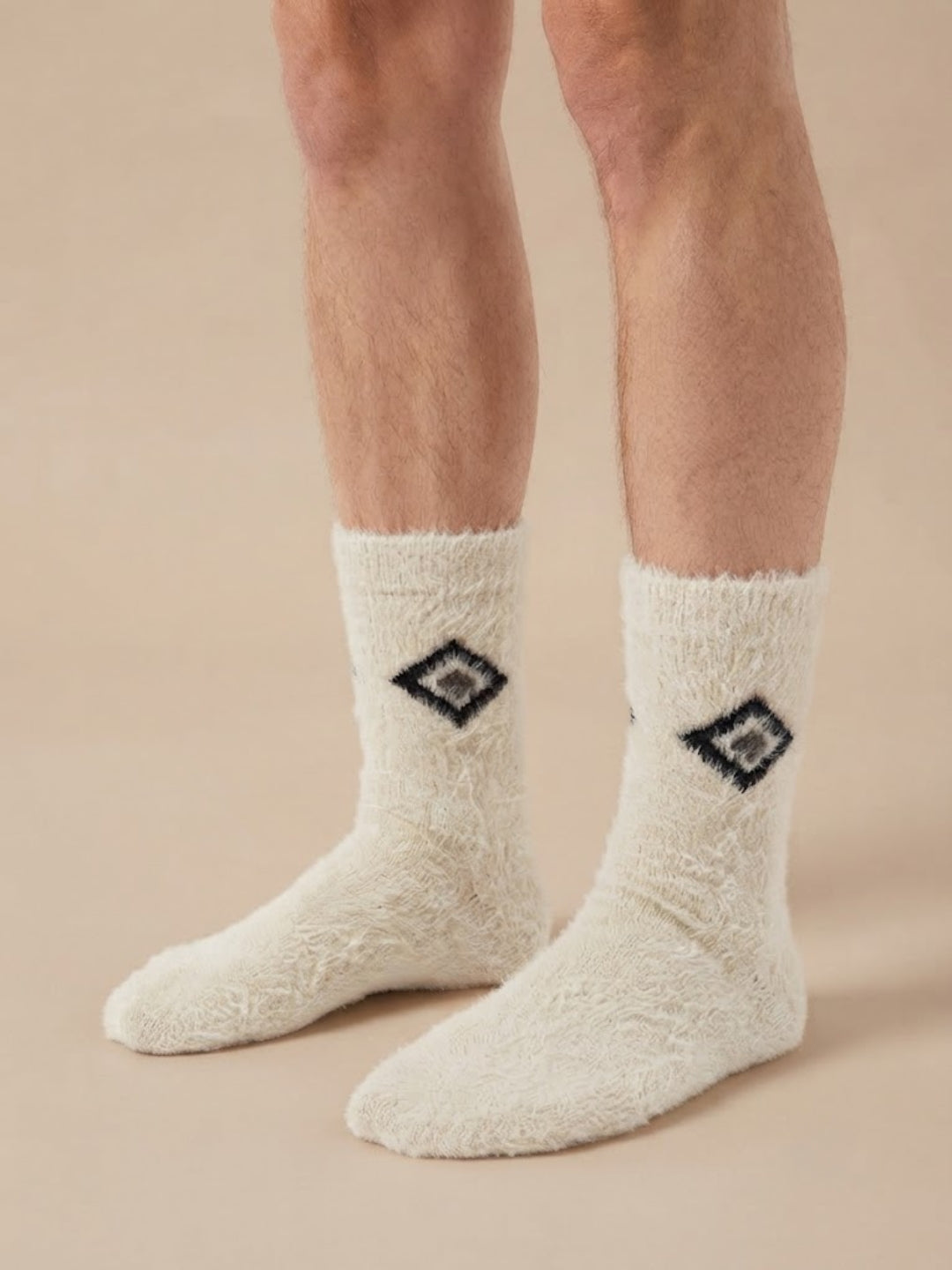 Cdeck Men’s Premium Hair Wool Winter Socks  | Soft, Fuzzy, Warm & Comfortable Free Size | White
