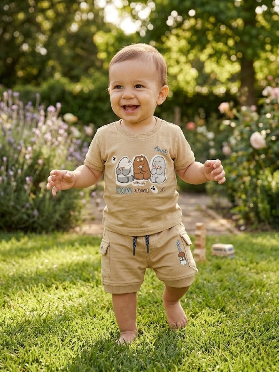 Cdeck Baby Cotton T-Shirt & Shorts Set | Half Sleeve, Soft & Comfortable Baby Wear